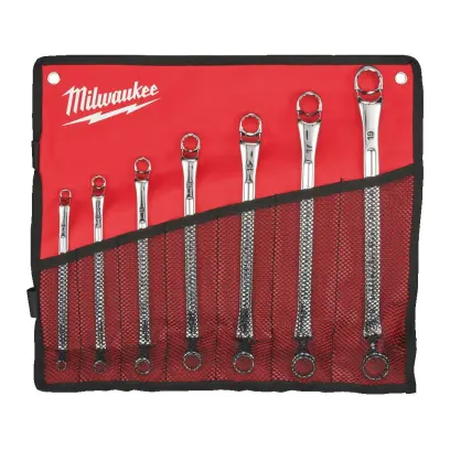Milwaukee 7ks sada vyhnutých oboustr. očkových klíčů 75°