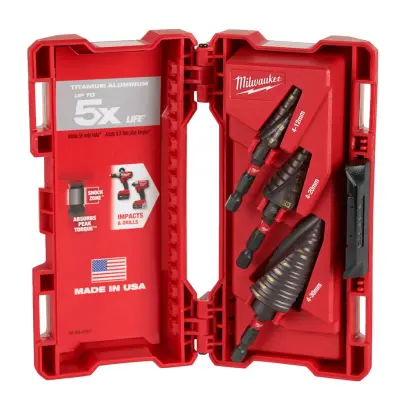 Milwaukee Sada stupňovitých vrtáků SHOCKWAVE™ Impact Duty™ (3 kusy)