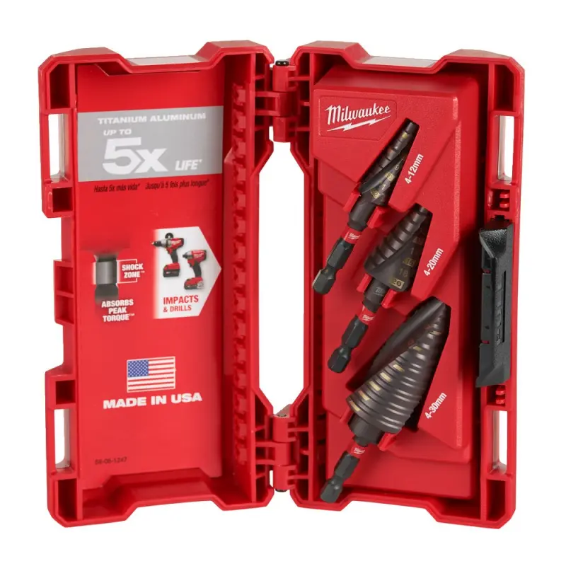 Milwaukee Sada stupňovitých vrtáků SHOCKWAVE™ Impact Duty™ (3 kusy) Milwaukee Sada stupňovitých vrtáků SHOCKWAVE™ Impact Duty™ (3 kusy)