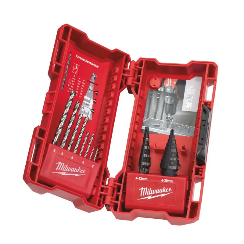 Milwaukee Set stupňovitý vrták+ vrták do kovu Thunderweb