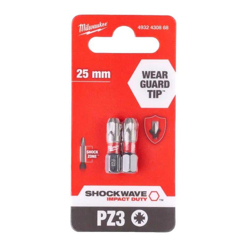 Milwaukee Šroubovací bity ShW PZ3 25mm - 2ks Milwaukee Šroubovací bity ShW PZ3 25mm - 2ks