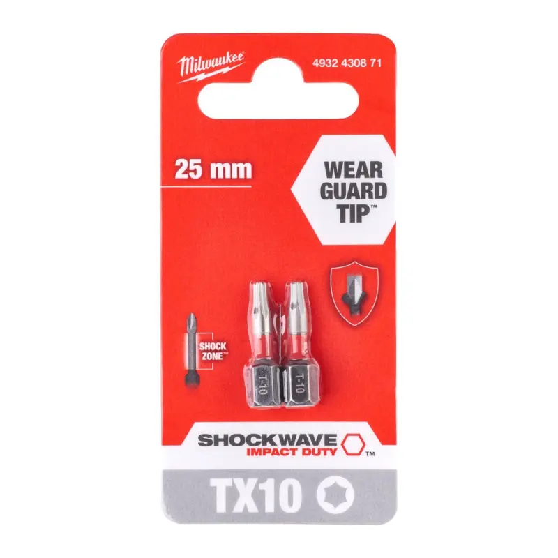 Milwaukee Šroubovací bity ShW TX10 25mm - 2ks Milwaukee Šroubovací bity ShW TX10 25mm - 2ks