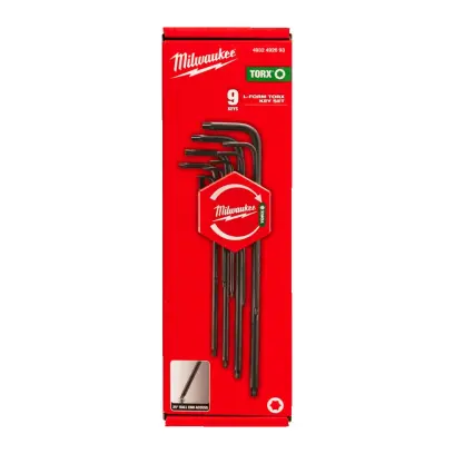 Milwaukee 9ks sada klíčů Torx zahnutých