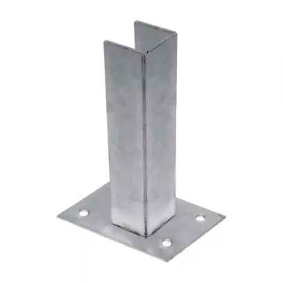 Patka Zn k montáži čtyřhranného sloupku branky / brány na betonový základ 60x60 mm