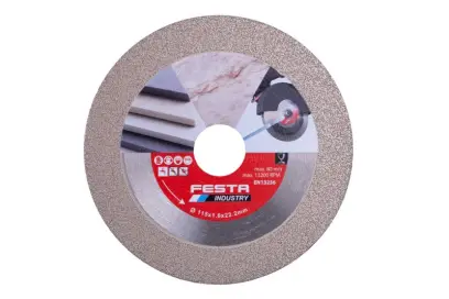 Kotouč diamantový FESTA INDUSTRY na sklo, keramiku, dlažbu řezný/brusný 115x22,2mm