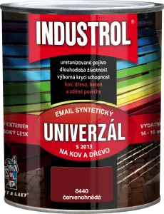 Industrol S2013 univerzál lesk vrchní barva na kov a dřevo, 8440 červenohnědá, 750 ml