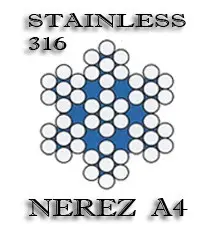 Lano z nerezové oceli A4 DIN 3055 (7x7) 10mm - 25m/balení