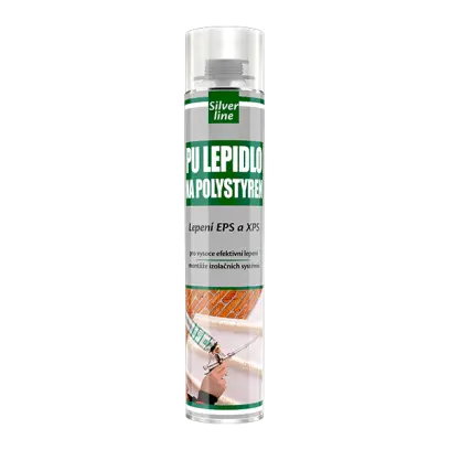PU lepidlo na polystyren Silver Line 750 ml pistolová dóza žlutá