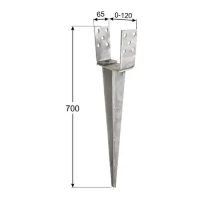PSGR 0-120/700 Patka sloupku 0-120x65x700x2,0