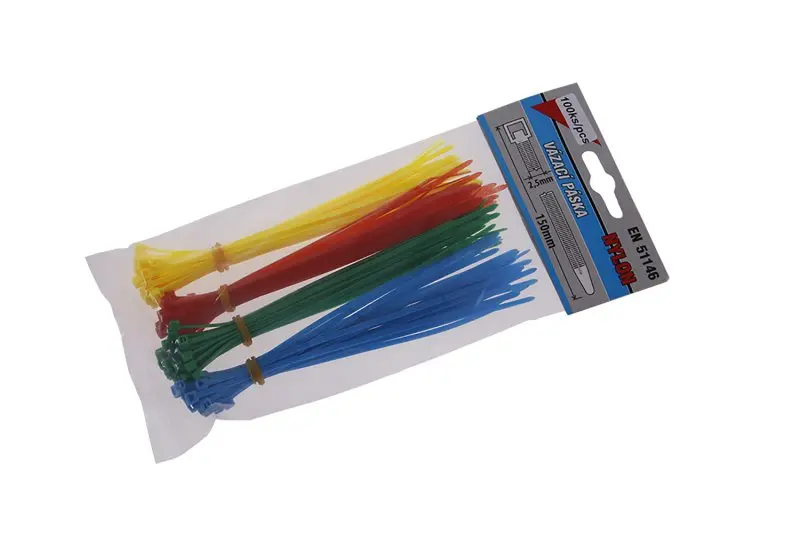 Pásky vázací 150x2.5mm 100ks barevné Pásky vázací 150x2.5mm 100ks barevné