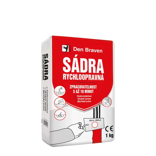 Sádra rychloopravná 1 kg pytel bílá Sádra rychloopravná 1 kg pytel bílá