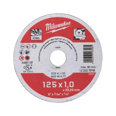 Milwaukee Řezný kotouč Contractor 125X1