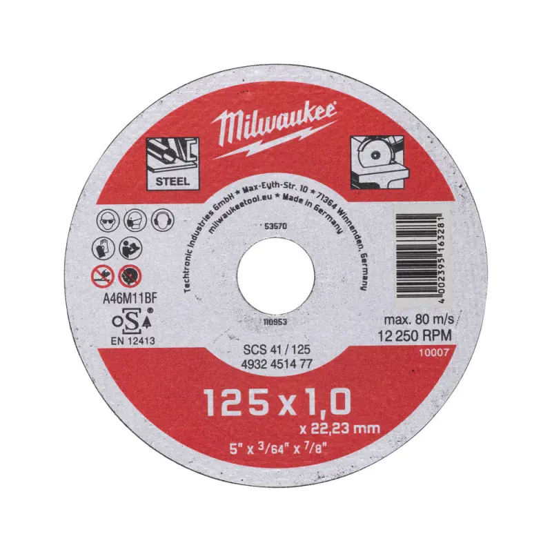Milwaukee Řezný kotouč Contractor 125X1 Milwaukee Řezný kotouč Contractor 125X1