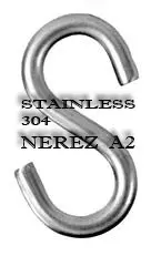 S - hák 4mm A2