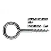 Oko s vrutem 30x14mm nerez A2