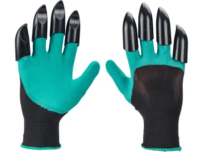 rukavice zahradní polyesterové s latexem a drápy na pravé ruce, velikost 8
