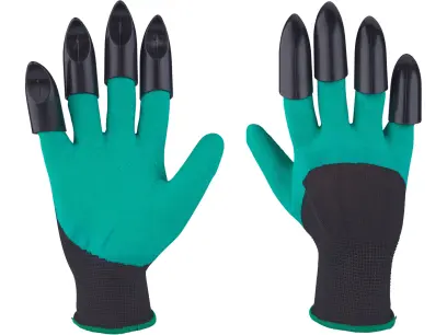 rukavice zahradní polyesterové s latexem a drápy na pravé ruce, velikost 9