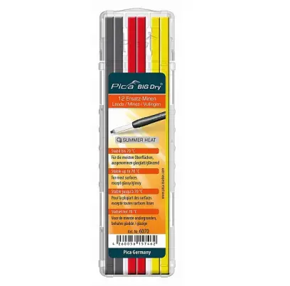 PICA BIG Dry - TUHA UNIVERZÁL,ČERNÁ (GRAFIT 2B) + ČERVENÁ + ŽLUTÁ