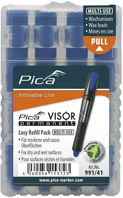 TUHY NÁHRADNÍ PRO PICA VISOR PERMANENT - 4ks V BALENÍ - MODRÉ