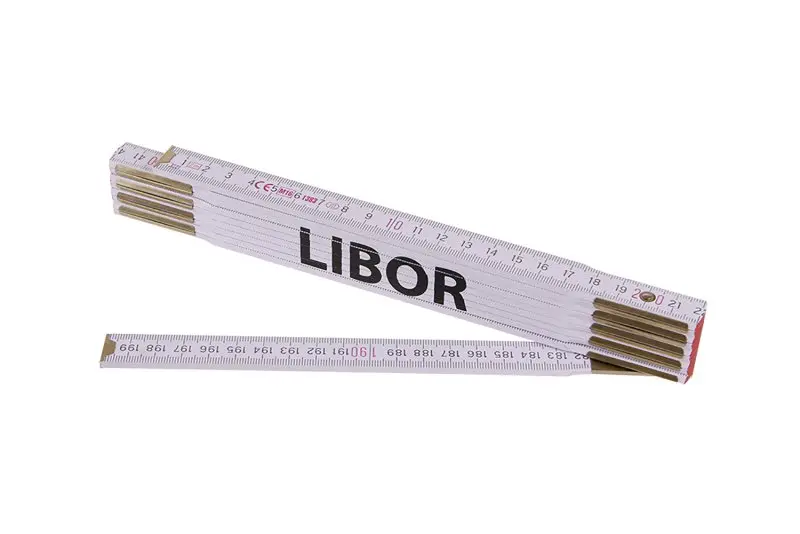 Metr skládací 2m LIBOR (PROFI,bílý,dřevo) Metr skládací 2m LIBOR (PROFI,bílý,dřevo)