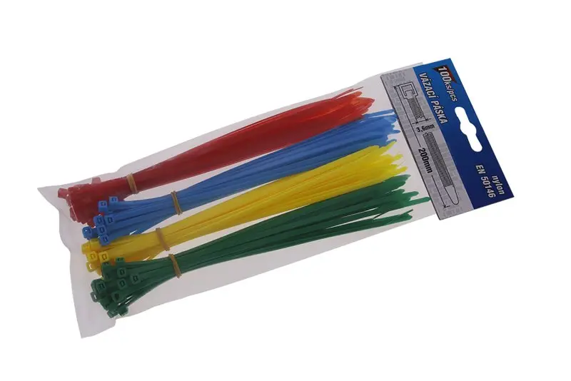 Pásky vázací 200x3.6mm 100ks barevné Pásky vázací 200x3.6mm 100ks barevné