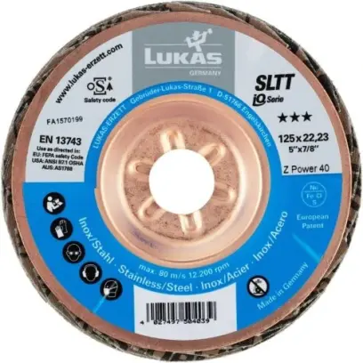 Brusný lamelový kotouč s kovovým nosičem SLTT 125mm ZKS zr. 60