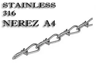 Řetěz uzlovaný DIN 5686 2,8 mm nerez A4 - 10m/balení