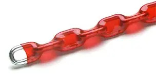 Řetěz zamykací - oválný 4,5x800mm v červeným PVC