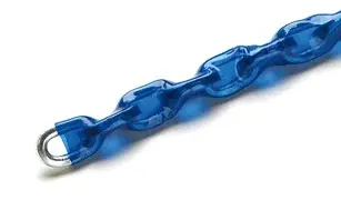 Řetěz bezpečnostní - hranatý 6x600mm v modrém PVC