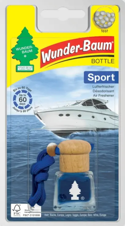 Wunder-Baum Tekutý osvěžovač v lahvičce 4,5 ml - Sport