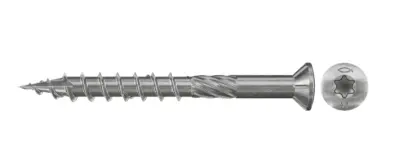fischer vrut pro terasy 5 x 60 zápustná hlava nerez A2 částečný závit drážka TX