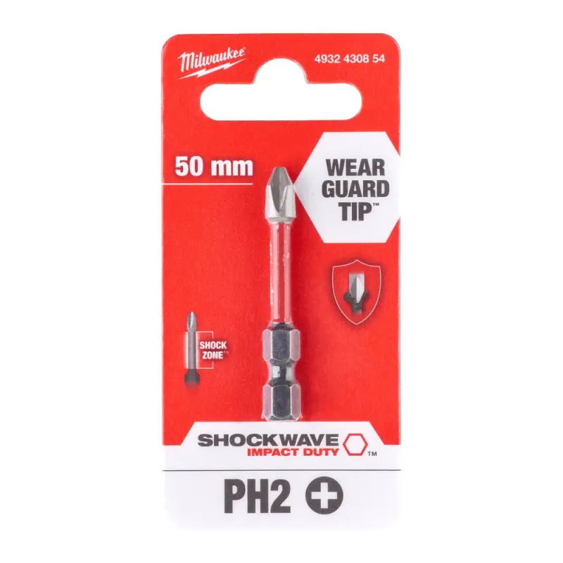 Milwaukee Bit šroubovací PH2 50 mm Shockwave