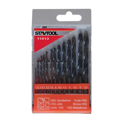 Sada vrtáků do kovu černé HSS - PVC obal | 1,5-6,5 mm 13dílů