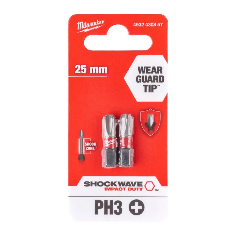 Milwaukee Šroubovací bity ShW PH3 25mm - 2ks