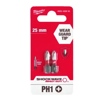 Milwaukee Šroubovací bity ShW PH1 25mm - 2ks