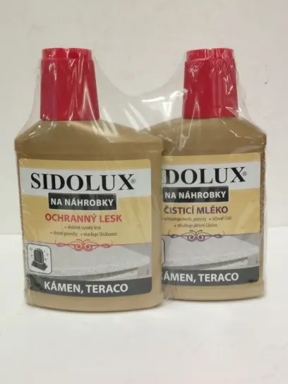 SIDOLUX duopack na ošetření náhrobních kamenů zlatá linie (čistič + ochranný lesk)