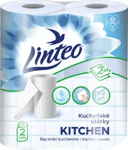 Linteo 2vrstvé kuchyňské papírové utěrky, 2× 10 m, 2 role