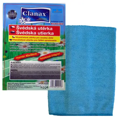 Utěrka švédská 40x35 CLANAX 310g - modrá
