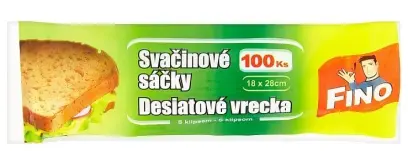 FINO Svačinové sáčky s klipsem 18x28cm 100 ks, 7 μm