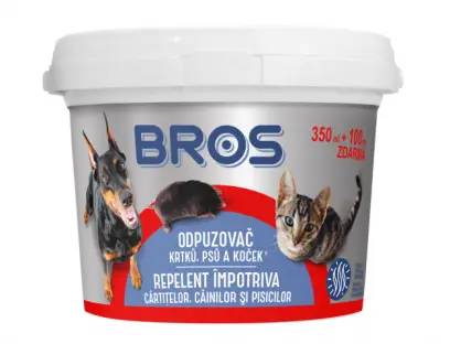Odpuzovač BROS krtků, psů a koček 350ml+100ml ZDARMA